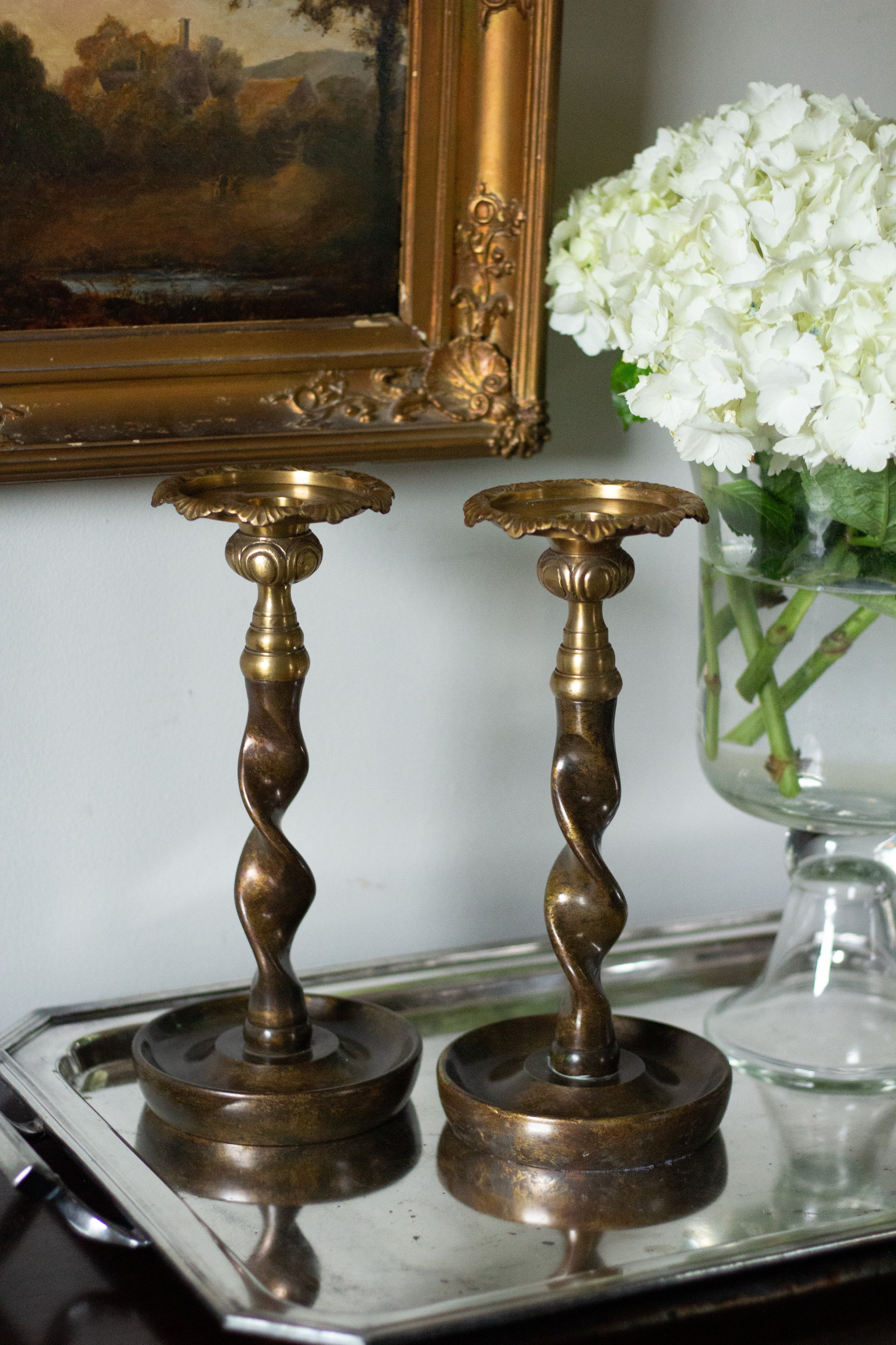 Maitland Smith Barley Twist Candlestick holders