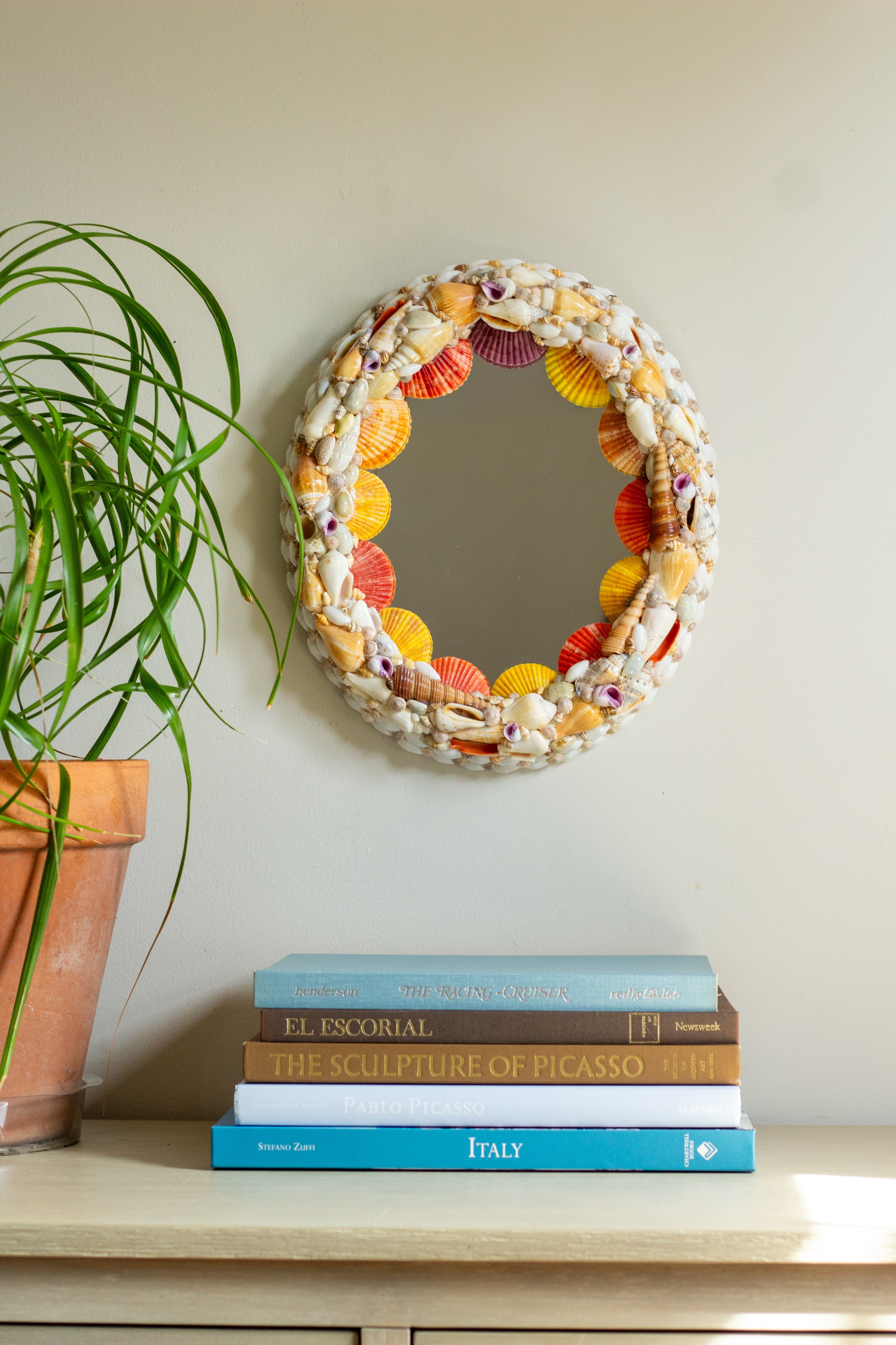vintage seashell mirror