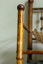 Vintage scorched bamboo etagere