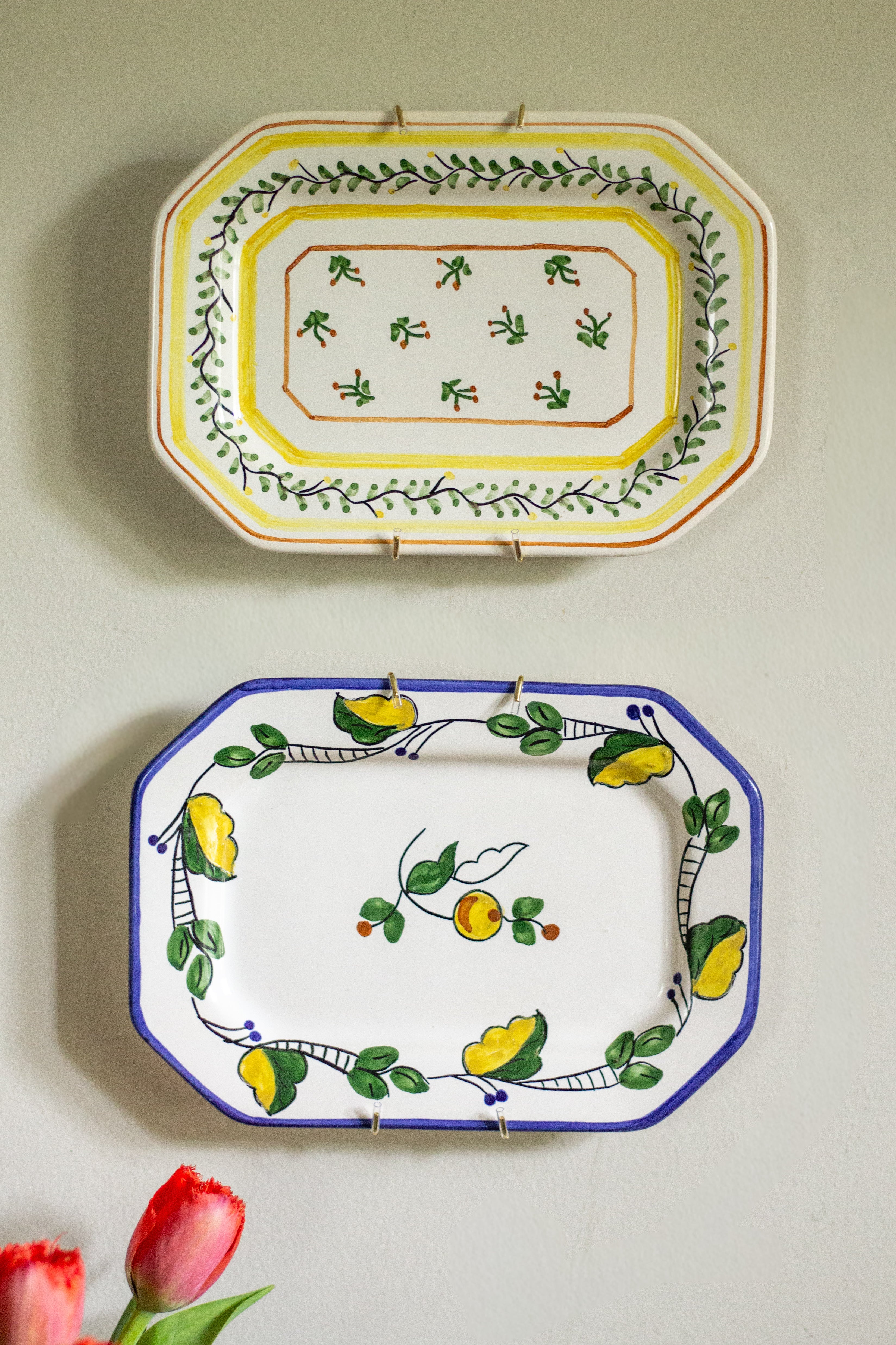 pair vintage decorative plates