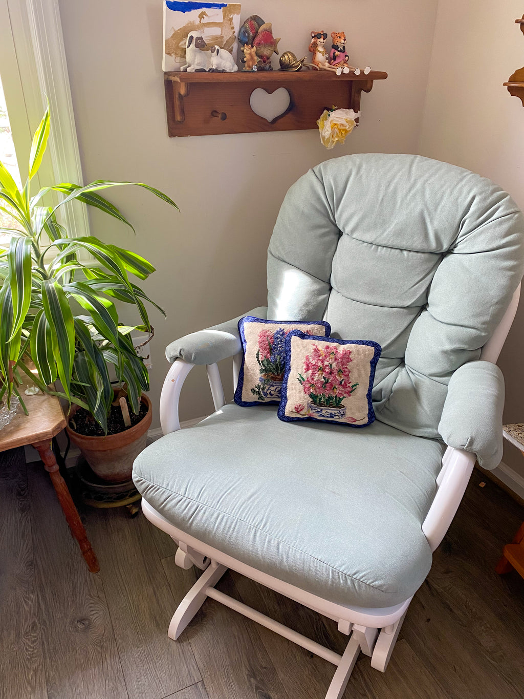 Needlepoint floral pillows