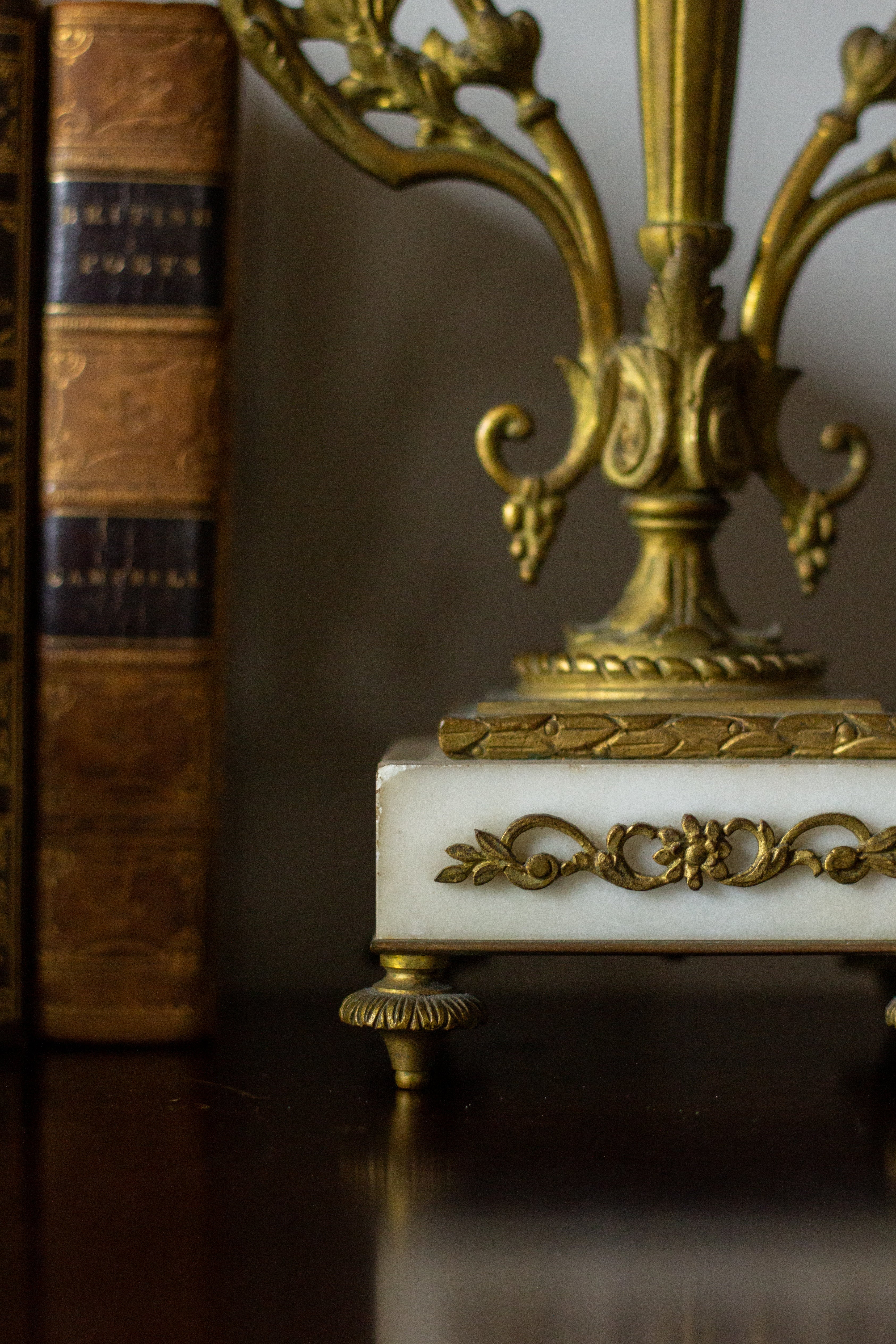 antique three-arm candelabras