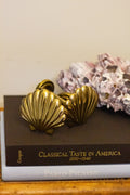pair brass shell curtain tie backs