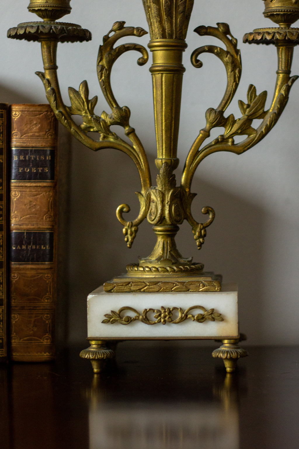 antique three-arm candelabras