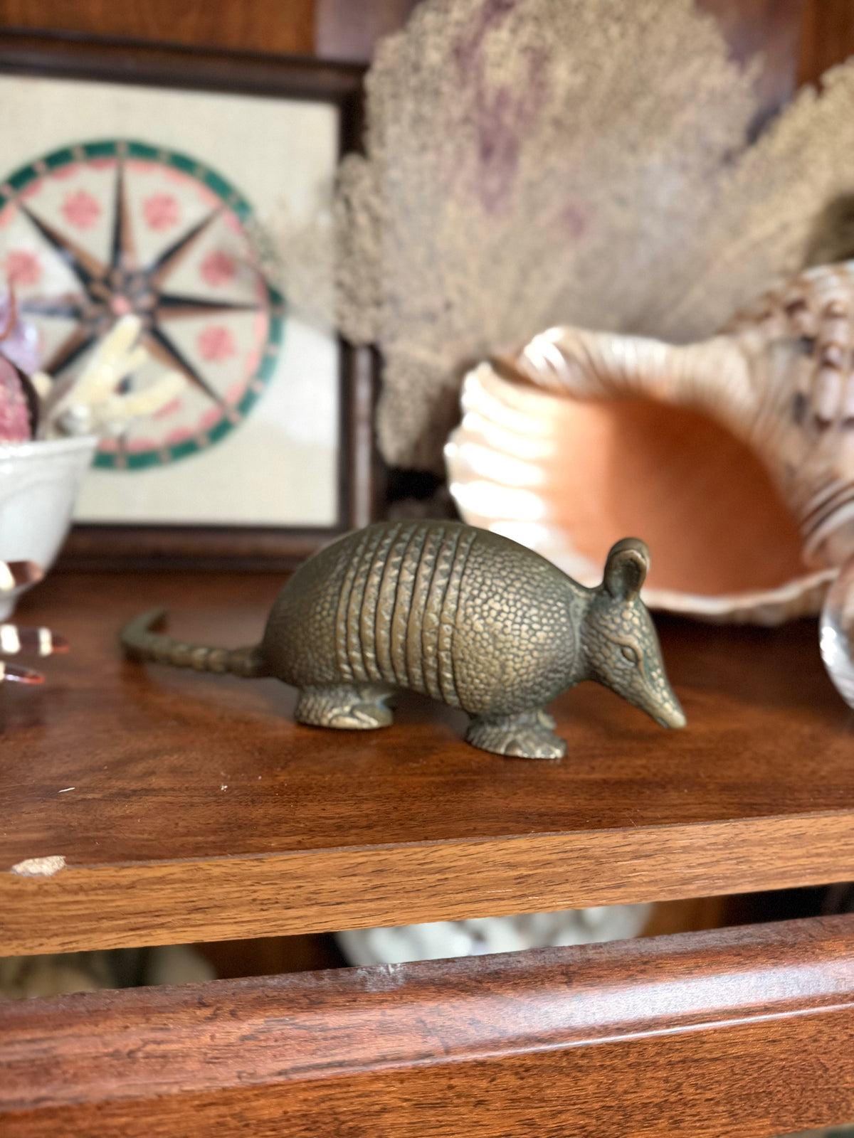 vintage brass armadillo
