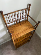 Vintage scorched bamboo etagere