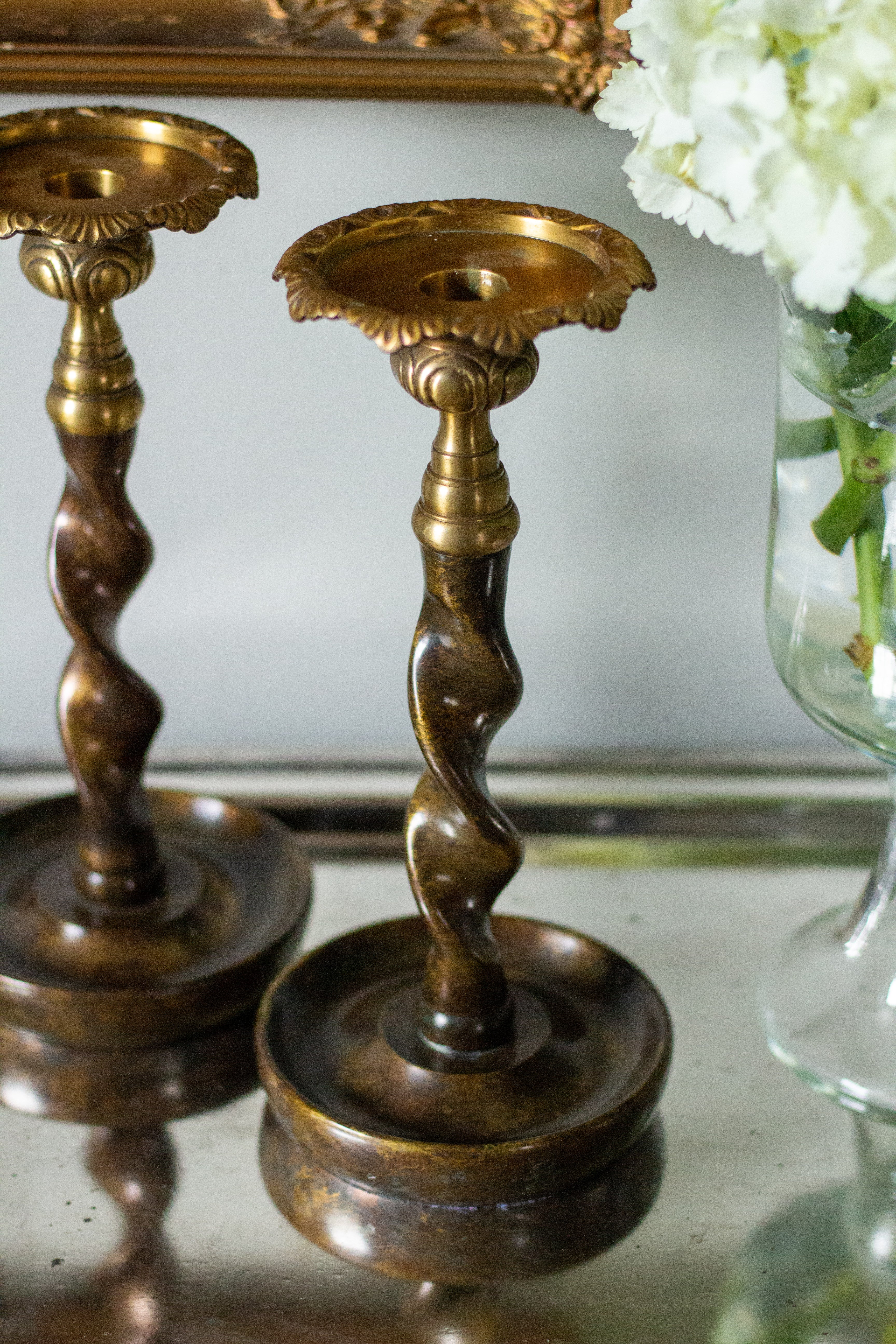 Maitland Smith Barley Twist Candlestick holders