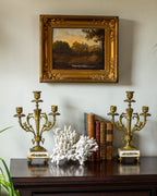 antique three-arm candelabras