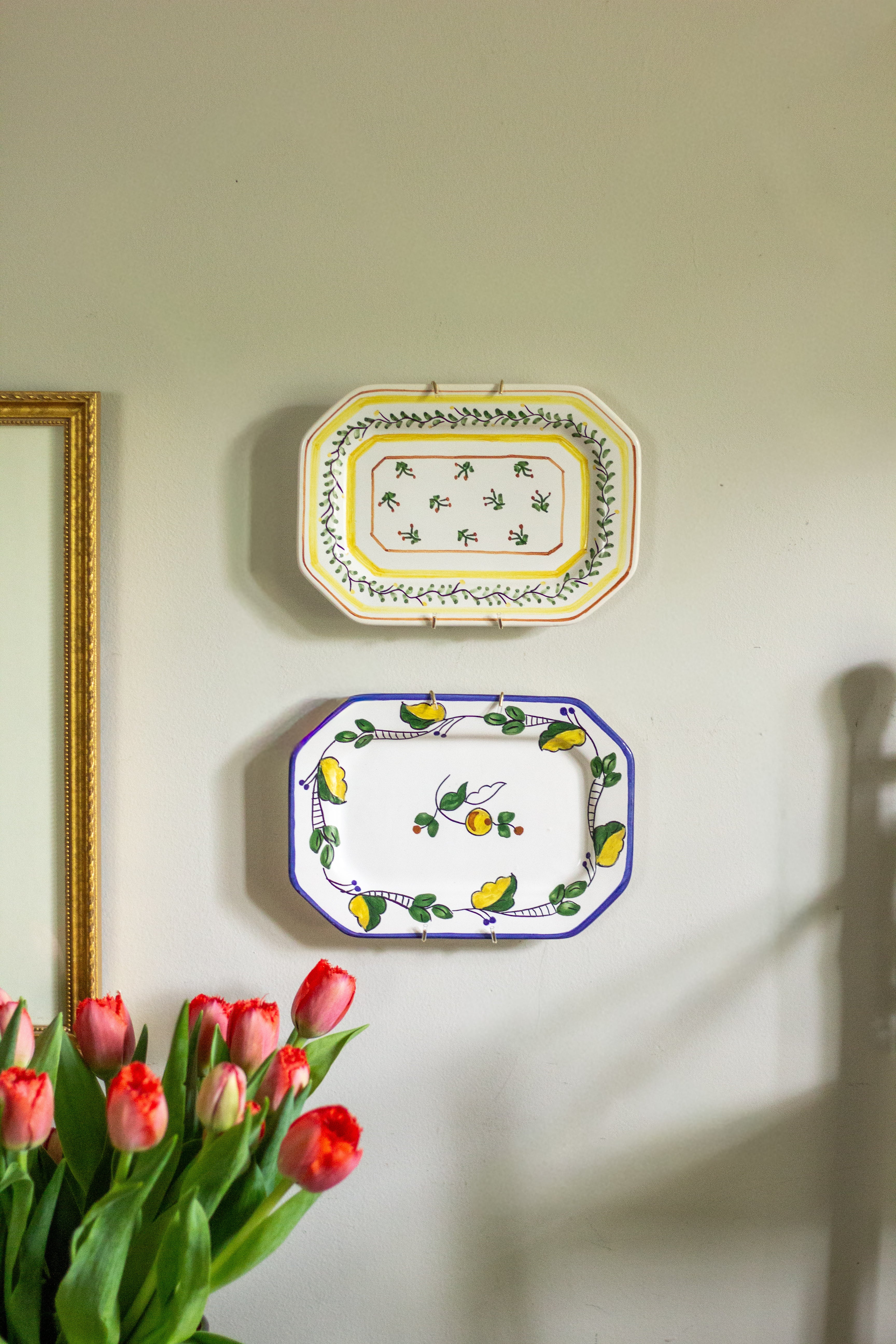 pair vintage decorative plates